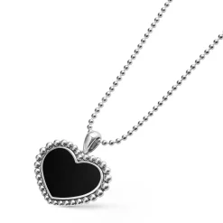Flash Sale Large Onyx Heart Pendant Necklace Long Necklaces