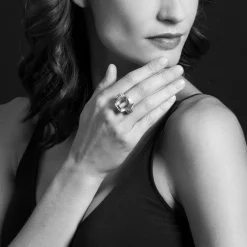 Shop Large Onyx Statement Ring Two-Tone