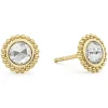 Store Large Rose Cut Diamond Stud Earrings Gold