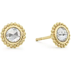 Store Large Rose Cut Diamond Stud Earrings Gold