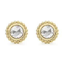 Store Large Rose Cut Diamond Stud Earrings Gold
