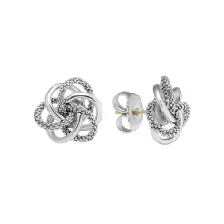 Clearance Large Silver Love Knot Stud Earrings Silver