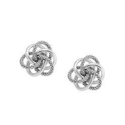 Clearance Large Silver Love Knot Stud Earrings Silver