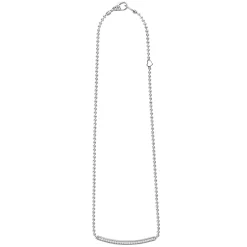 Store Large Station Diamond Beaded Necklace Silver