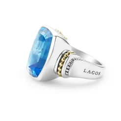 New Large Swiss Blue Topaz Statement Ring Gemstones