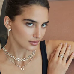 Clearance Large Two-Tone Eternity Diamond Ring Two-Tone