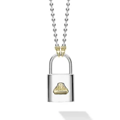 Clearance Large Two-Tone Lock Necklace Two-Tone