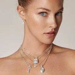 Clearance Large Two-Tone Lock Necklace Two-Tone