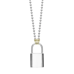 Clearance Large Two-Tone Lock Necklace Two-Tone