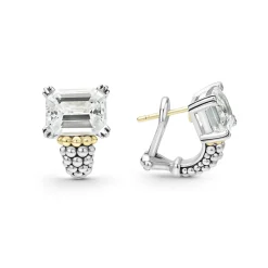 Clearance Large White Topaz Huggie Earrings Gemstones