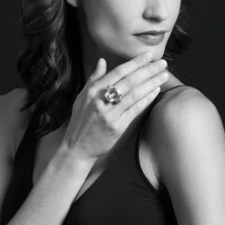 Online Large White Topaz Statment Ring Gemstones