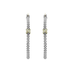 Sale Large X Diamond Caviar Hoop Earrings Diamonds