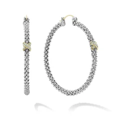 Fashion Large X Diamond Caviar Hoop Earrings Hoop Earrings