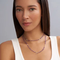 Outlet Long Amethyst Beaded Necklace Chains