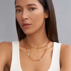 Best Sale Long Citrine Beaded Necklace Silver