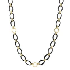 Sale Long 18K Gold And Black Ceramic Link Necklace Gold