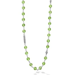 Discount Long Peridot Beaded Necklace Chains