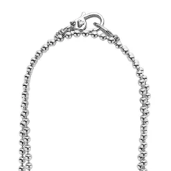 New Long Silver Caviar Beaded Necklace Gemstones