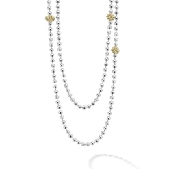 Best Long Two-Tone Caviar Beaded Necklace Two-Tone