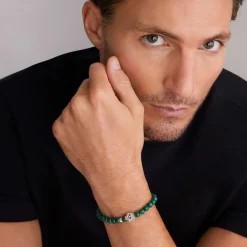 New Malachite Skull Bracelet Gemstones