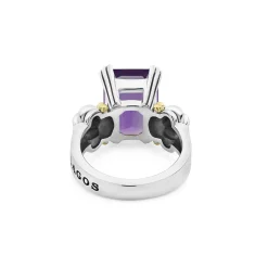 Best Medium Emerald-Cut Amethyst Ring Two-Tone