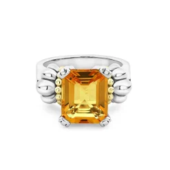 Clearance Medium Emerald-Cut Citrine Ring Gemstones