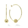 Cheap Medium 18K Gold Caviar Ball Hoop Earrings Gold