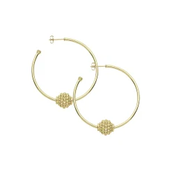 Clearance Medium 18K Gold Caviar Ball Hoop Earrings Hoop Earrings