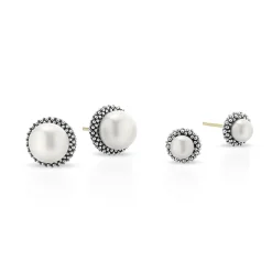 Shop Mother And Child Pearl Earring Set Silver