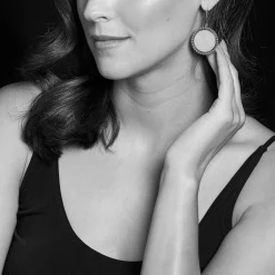 Online Mother Of Pearl Circle Drop Earrings Drop Earrings