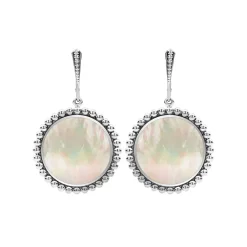 Online Mother Of Pearl Circle Drop Earrings Drop Earrings