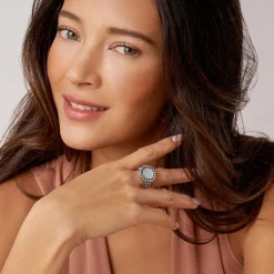 Cheap Mother Of Pearl Circle Ring Silver