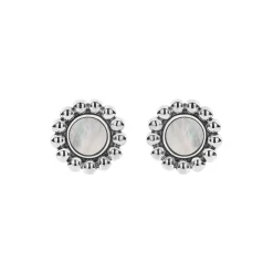 New Mother Of Pearl Circle Stud Earrings Stud Earrings