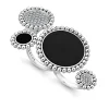 Shop Onyx And Diamond Circle Statement Ring Gemstones