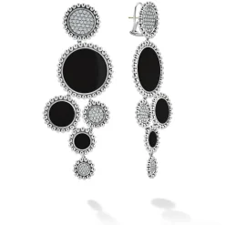 Flash Sale Onyx And Diamond Statement Earrings Gemstones