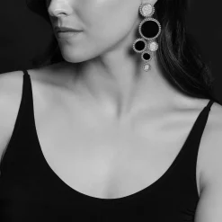 Flash Sale Onyx And Diamond Statement Earrings Gemstones