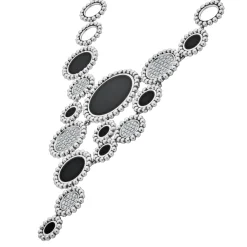 New Onyx And Diamond Statement Bib Necklace Gemstones