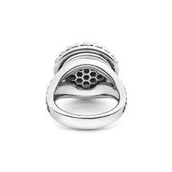 Hot Onyx Circle Ring Silver