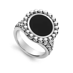 Store Onyx Circle Ring Caviar Rings