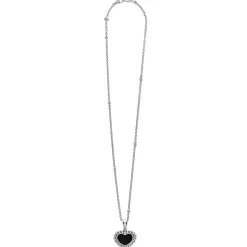 Cheap Onyx Heart Necklace Silver