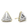 Outlet Open Pyramid Stud Earrings Two-Tone