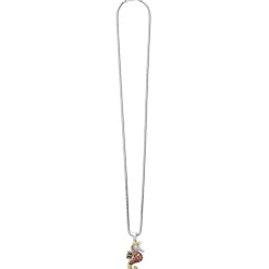 Clearance Orange Sapphire And Diamond Seahorse Pendant Necklace Two-Tone