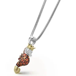 Store Orange Sapphire And Diamond Seahorse Pendant Necklace Diamonds