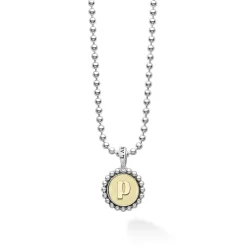 Discount P Initial Charm Necklace Two-Tone
