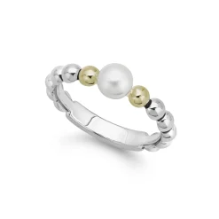 Clearance Pearl And Diamond Ring Gift Set Two-Tone