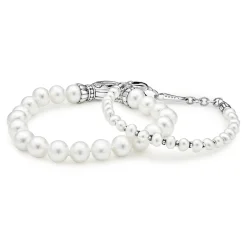 Fashion Pearl Bracelet Set Silver