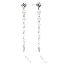Store Pearl Drop Earrings Silver