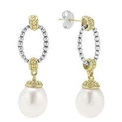 Sale Pearl Earrings And Bracelet Gift Set Two-Tone