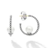 Best Sale Pearl Hoop Earring Silver
