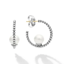 Best Sale Pearl Hoop Earring Silver